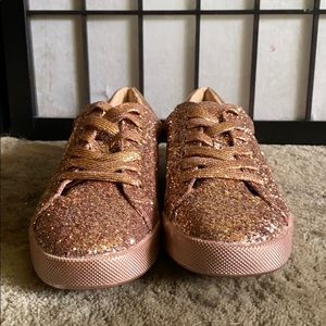 Rose Gold Glitter Sneakers